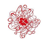 ARTI E MESTIERI horloge murale DOODLE (Rouge - Métal)