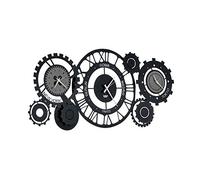 Arti & Mestieri Horloge murale Fuso MECCANO métal noir avec fuseaux horaires