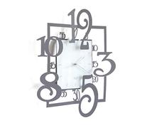 Arti & Mestieri Amos - Horloge Murale Design 100% fabriquée en Italie - en Fer, 50 x 5 x 50 cm - Ardoise