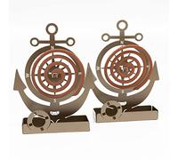 Arti & Mestieri Ancora - Paire de Porte-Patte de Table Design 100% fabriqué en Italie - Fer, 17 x 5 x 19 cm - Bronze - (2 Articles par Paquet), Large