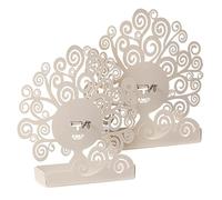 Arti & Mestieri Arbre de Vie - Paire de Porte-Patte de Table Design 100% fabriqué en Italie - Fer, 17 x 5 x 19 cm - Ivoire - (2 Articles par Paquet), Large