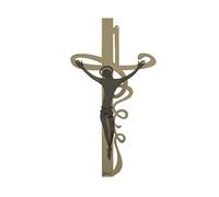 Arti & Mestieri Crucifix Petit design 100% fabriqué en Italie - en fer, 23 x 45 H cm (or transparent et bronze)