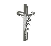 Arti & Mestieri crucifix Ricciolo petit design 100% fabriqué en Italie - en fer, 23 x 45 H cm (Fango et ivoire)