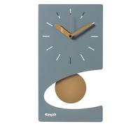 Arti & Mestieri Eclipse - Horloge Pendule Murale Design 100% fabriquée en Italie - en Fer, 44 x 25 cm (Vert Marin et Or laqué)