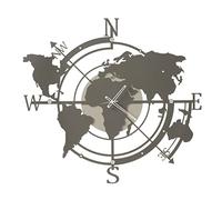 Arti & Mestieri Grande Horloge Murale Design 100% Made in Italy - en Fer 100 x 94 cm (Ivoire et Boue)