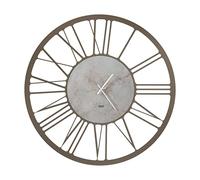 Arti & Mestieri Horloge Murale Classique Big 90 marbre, Design 100% fabriqué en Italie, en Fer, diamètre 90 cm (Bronze/marbre travertin)