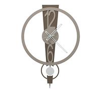 Arti & Mestieri Horloge Murale Minimale DJ-Set, Design 100% Made in Italy, en Fer, 42 x 60H cm (Bronze/Sable/Blanc)