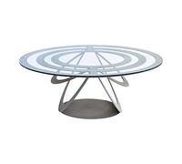 Arti & Mestieri MESTI Arti E MESTIERI Table Ovale Optique Slate, Métal, 80 x 58 x 32H, Ardoise