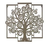 Arti & Mestieri Panneau carré Arbre de Vie au design 100% fabriqué en Italie inspiré de la nature, en fer, 90 x 90H cm (Bronze)