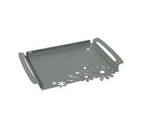 Arti & Mestieri Petit Plateau rectangulaire en Fer avec poignées, Design 100% fabriqué en Italie, 37 x 26 cm (Jade)