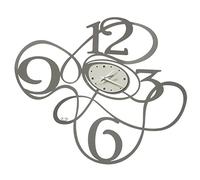 Arti & Mestieri Sketch Grande Horloge Murale Design 100% fabriquée en Italie - en Fer, diamètre 80 x 68 H cm (Fango et Ivoire)