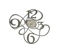 Arti & Mestieri Sketch - Horloge Murale Design 100% fabriquée en Italie - en Fer, diamètre 60 x 51 H cm (Boue et Ivoire)