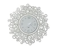 Arti & Mestieri Source de Vie - Horloge Murale Design 100% fabriquée en Italie - en Fer, diamètre 50 cm (Ivoire et Blanc marbre)