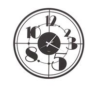 Arti & Mestieri Teo Horloge Murale Design 100% fabriquée en Italie - en Fer, diamètre 50 cm - Noir gaufré