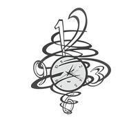 Arti & Mestieri Tornado - Horloge Murale Design 100% fabriquée en Italie - en Fer, 37 x 50 cm - Noir et Blanc Marbre