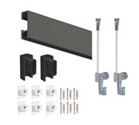 Arti Teq - Cimaise Box ÉCO Click Rail 2 mètres - Kit Tout en Un Noir
