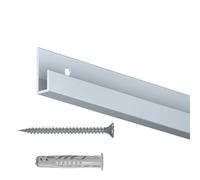 Arti Teq - Cimaise Classic Rail Blanc 200 cm + vis & Chevilles multimatériaux - Cimaise Tableau Artiteq Gris