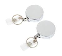 ARTIBETTER 1 Jeu Porte Badge Rétractable Avec Clip Ceinture Porte Clés Antiperte Enrouleur Badge Id Pour Infirmiers Et Employés Câble Extensible Sécurisé 2 Pièces