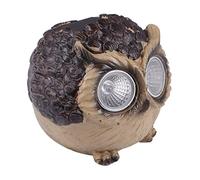 Artibetter 1 Pc Statue De Chouette De Jardin Figurine De Hibou De Jardin Jolie Statue De Hibou De De Dessin Animé à Énergie Solaire Lampe Chouette De Brown