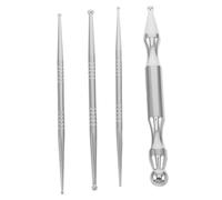 Artibetter 1 Stylo de massage en acier inoxydable - Sonde de stimulation des points d'acupuncture - Bâton de massage avec pochette - Masseur méridien double tête pour la voûte plantaire