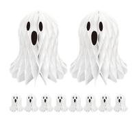 Artibetter 10 Centres de Table en Nid d'abeille pour Halloween, Décorations Fantômes pour Arbre de Noël, Ornements Suspendus de 25 Cm pour Maisons Hantées, Portes, Murs Et Cheminées.