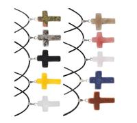 Artibetter 10 Pièces Ensemble de Pendentifs Croix en Pierre pour Fabrication de Bijoux Diy, Alliage Fin et Design Délicat, Accessoires pour Bracelets et Artisanat Style Plusieurs styles
