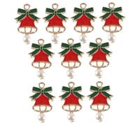 Artibetter 10 Pièces Lot de Pendentifs Clochettes DIY pour Bracelet Décoration Noël Intérieur Sapin Rouge