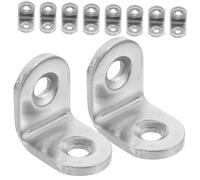 Artibetter 10 Pièces Supports d'étagère Pratique équerres d'angle Support de Montage d'angle Mural monté Soutien Accolades d'angle Support en Acier Inoxydable Robuste Silver