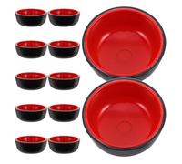 Artibetter 12 Bols Miniatures en Abs Noirs et Rouges, 4,5 Cm, pour Décor Cuisine Miniature, Ensemble de 12 Pièces Détails Réalistes et Conception Polyvalente