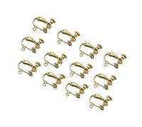 ARTIBETTER 12 Pièces Boucles Oreilles Clip Ouvertes Non Percées pour Femme Légères et Durables Accessoires de Bijoux avec Trou Couleur Dorée