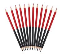 Artibetter 12 Pièces Crayons à Dessin Rouges et Bleus en Bois, Ronds, Pré-taillés et Effaçables pour Projets de Construction et Travaux de Menuiserie
