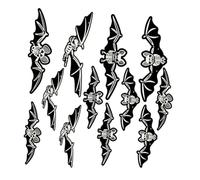 ARTIBETTER 12 pièces Halloween Hanging Bats Glow in The Dark Luminous Wall Stick Bat Decor for Indoor Outdoor Party Decoration