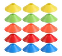 Artibetter 15 Pièces Cônes de Football D’entraînement, Base Stable | Disques de Repérage pour Exercices, Stabilité au Vent, Usage École et Terrain, Couleurs Éclatantes