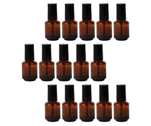 ARTIBETTER 15 Pièces Flacon Vide de Vernis à Ongles 7ml en Verre avec | Récipient Cylindrique Teinté, Fermeture à Vis Étanche, pour Retouches et Préparations Diy, Lot de 7ml