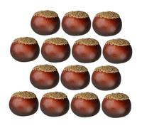 ARTIBETTER 16 Pièces de Fausses Noix Réalistes en Mousse Modèles Artificiels de Châtaignes, Glands et Pommes de Pin pour Décoration Intérieure, Accessoires de Photographie et Fêtes D’Automne