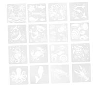 ARTIBETTER 16 Pièces Pochoirs de Dessin Marins pour Modèles Créatifs de Décoration Diy Pochoirs Réutilisables Pet pour Artisanat et Peinture pour Activités Familiales et Écoles