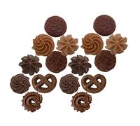 Artibetter 16Pcs Biscuits Modèle Enfants Aliments Grignotines Craquelins Décor pour Enfants Biscuits De Simulation Faire Semblant De Biscuit Faux Biscuits PVC Café Faux Aliments Nourriture