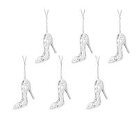 Artibetter 18 Pcs Talons Hauts De Noël Chaussure à Talon Haut Accrocher des Boules De Noël Ornements Suspendus à Talons Hauts Mini Talons Ustensiles De Noël Blanche Plastique La Modélisation
