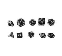 Artibetter 1ensemble Dés Acryliques Polyèdres Multicolores pour Jeux de Société Dés à Faces Multiples Lot pour Bar Jeu de Rôle et Loisirs Noir