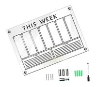 ARTIBETTER 1Ensemble Tableau de Mémo Transparent Effaçable à Sec avec Poussoirs et Planificateur Hebdomadaire Décoratif pour Maison et Cafés