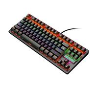 Artibetter 1pièce Clavier Mécanique Punk avec Éclairage Arc-Ciel pour Jeux Et Bureau Clavier USB Ergonomique Noir avec Macro Programmables