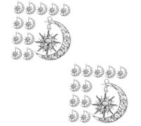 Artibetter 2 Ensembles Pendentif Soleil Lune Croissant Céleste Phase Charmes De Bijoux De Lune Charme Soleil Lune Charme De Bijoux Alliage Silver 20 Pièces * 2