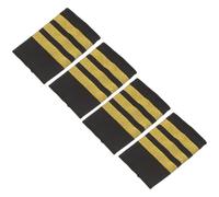 Artibetter 2 Paires D'épaulettes de Pilote en Sangle, Barres Triples Dorées, Accessoires D'uniforme Polyvalents pour Usage Quotidien et Formation Facile à Appliquer