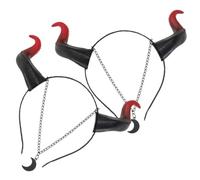 Artibetter 2 Pièces Bandeau Halloween Cornes de Diable en Plastique et Alliage de Zinc, Serrage-tête Léger et Confortable pour Cosplay et Fêtes Costumées