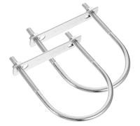 Artibetter 2 Pièces Boulon de Fixation M8x80x130mm pour Mât de Drapeau | Acier au Carbone Argenté, Installation Facile et Maintien Sûr, Usage Extérieur pour Poteaux et Lampadaires