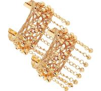 Artibetter 2 Pièces Bracelet de Bras à Clochette en Métal Doré, Léger et Respirant, Accessoire Charmeur pour Danseuses de Ventre Lors de Spectacles et Occasions Spéciales
