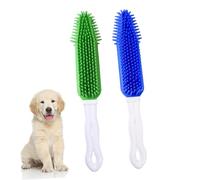 ARTIBETTER 2 pièces Brosse Silicone pour Toilettage Chien Peigne Adhésif pour Poils Tombants Massage Doux Élimination des Poils Lâches Accessoire et Confortable pour Couleur Aléatoire