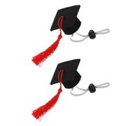ARTIBETTER 2 Pièces Chapeau Docteur Ajustable en Feutre Rouge avec Gland pour Animaux de Compagnie, Confortable et Stylé, pour Saison de Remise des Diplômes et Anniversaires