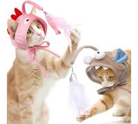 Artibetter 2 Pièces Chaton Bâtonnet à Chat en Tissu, Design Chapeau Poisson Lantern, Stimule L'activité et Réduit la Solitude, pour Chat en Intérieur Hiver