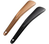 Artibetter 2 Pièces Chausse-pieds Suspendus en Plastique, pour Maison, Noir | Design Perforé, Poignée Incurvée Ergonomique, Bords Lisses, Prise Confortable, Protège Vos Chaussures